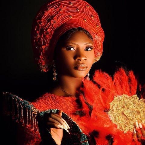 Adelaide red aso oke