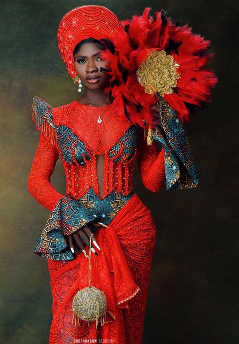 Adelaide red aso oke