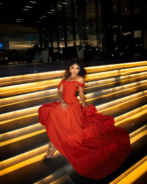 Rust corset gown