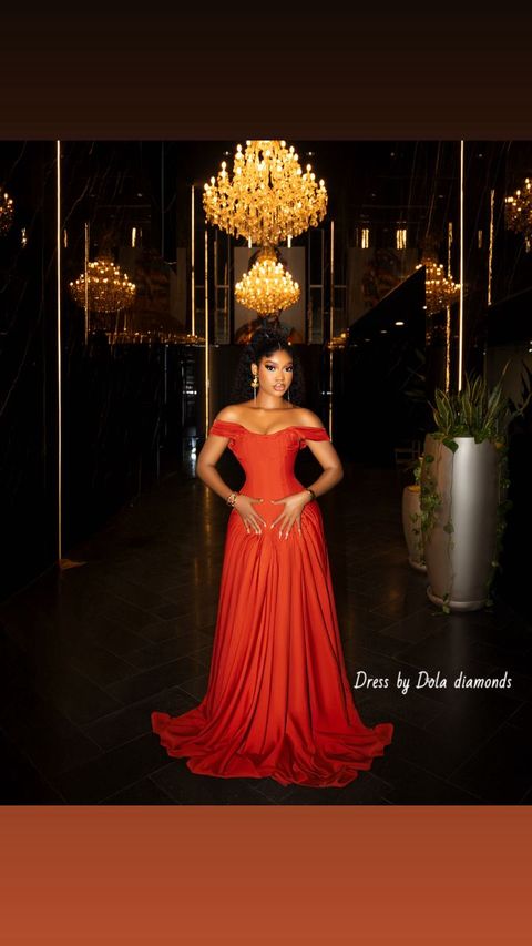 Rust corset gown