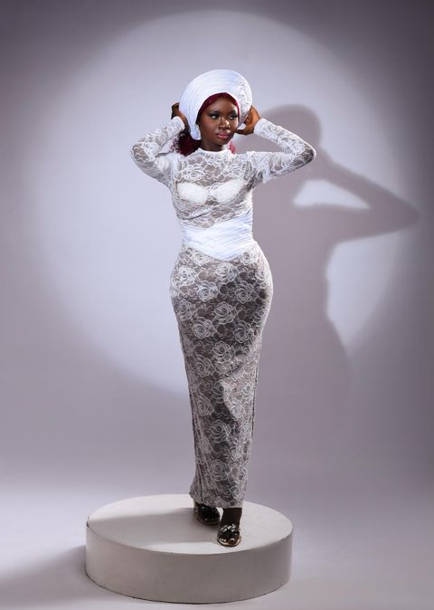 Purity white lace gele